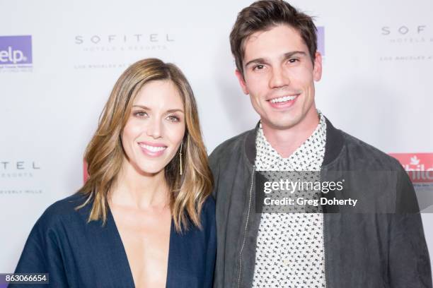 Actors Kayla Ewell and Tanner Novlan arrive for the Childhelp Hosts An Evening Celebrating Hollywood Heroes at Riviera 31 on October 18, 2017 in...