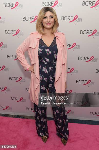 Actress Francesca Curran arrives at the Breast Cancer Research Foundation New York Symposium and Awards Luncheon at New York Hilton on October 19,...