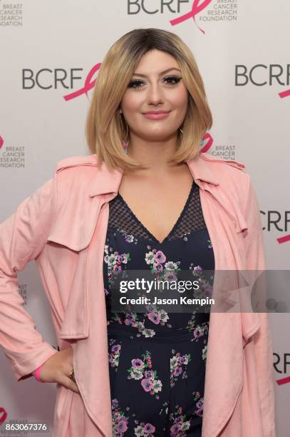 Actress Francesca Curran arrives at the Breast Cancer Research Foundation New York Symposium and Awards Luncheon at New York Hilton on October 19,...