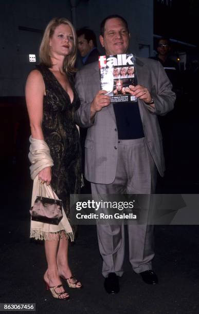 Eve Chilton Weinstein and Harvey Weinstein attend Talk Magazine Launch Party on August 2, 1999 at Liberty Island in New York City.