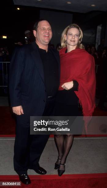 Harvey Weinstein and Eve Chilton Weinstein attend "Little Voice" Screening on November 23, 1998 at the Paris Theater in New York City.