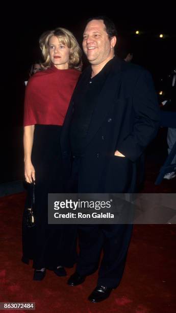 Eve Chilton Weinstein and Harvey Weinstein attend "The Wings of the Dove" Premiere on November 5, 1997 at the Ziegfeld Theater in New York City.