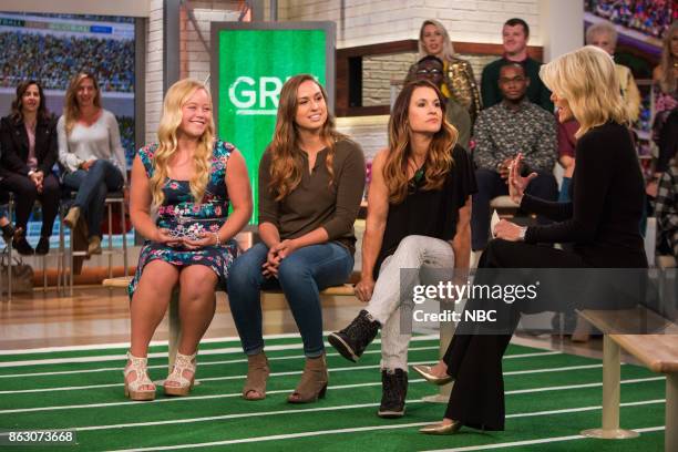 Pictured: Alicia Woollcott, Becca Longo, Jennifer Welter and Megyn Kelly on Firday, October 13, 2017 --