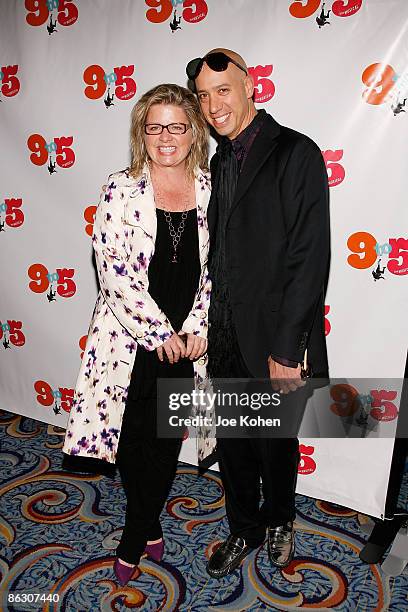 Designer Rebecca Cole and stylist Robert Verdi attend the opening of "9 to 5: The Musical" on Broadway at the Marriott Marquis Theatre on April 30,...