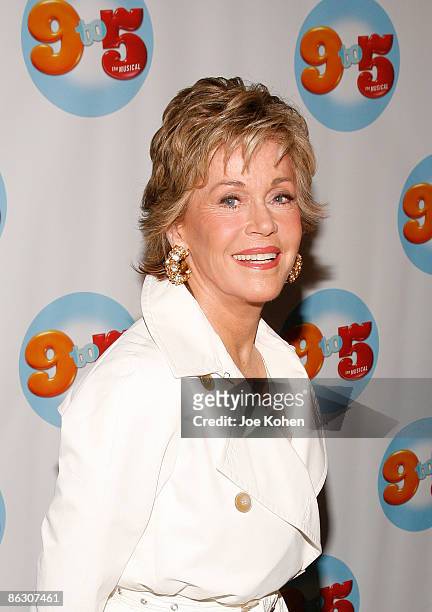 Actress Jane Fonda attends the opening of "9 to 5: The Musical" on Broadway at the Marriott Marquis Theatre on April 30, 2009 in New York City.