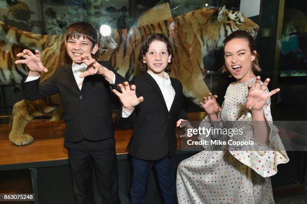 Save the Children ambassador Olivia Wilde and Syrian refugees and Save The Children beneficiaries Mahmoud Aloqla and Ziad Aloqla attend the 5th...