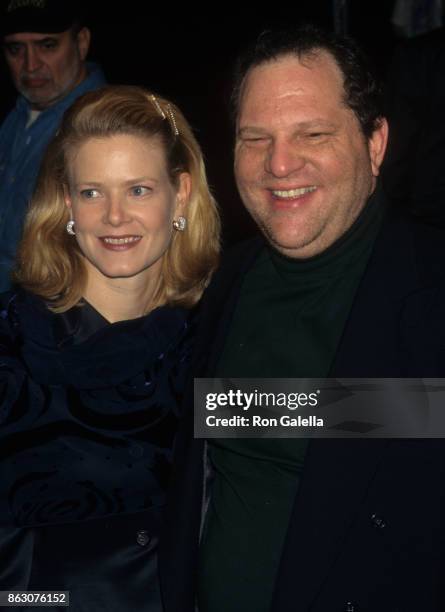 Eve Chilton Weinstein and Harvey Weinstein attend "The Crucible" Premiere on November 25, 1996 at the Gotham Cinema in New York City.