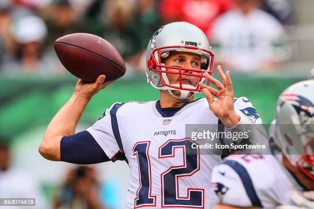 New England Patriots quarterback Tom Brady back to pass during the National Football League game between the New York Jets and the New England...