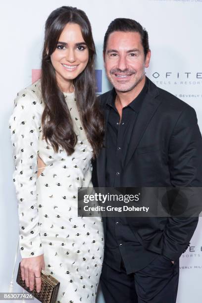 Actress Alicia Sanz and President and CEO of the Krim Group, Todd Krim arrive for the Childhelp Hosts An Evening Celebrating Hollywood Heroes at...