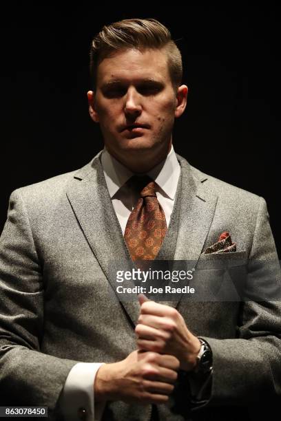 White nationalist Richard Spencer, who popularized the term "alt-right" speaks during a press conference at the Curtis M. Phillips Center for the...