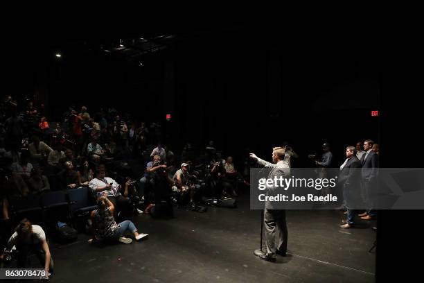 White nationalist Richard Spencer, who popularized the term "alt-right" speaks during a press conference at the Curtis M. Phillips Center for the...