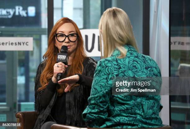 Singer/songwriter Tori Amos and moderator Laura Heywood attend Build to discuss her album "Native Invader" and world tour at Build Studio on October...