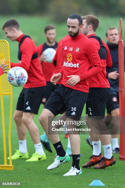 Marc Wilson during a Sunderland AFC training session at The Academy of Light on October 19, 2017 in Sunderland, England.