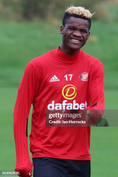 Didier N'Dong during a Sunderland AFC training session at The Academy of Light on October 19, 2017 in Sunderland, England.