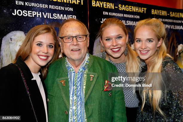 Josefina Vilsmaier, Joseph Vilsmaier, Janina Vilsmaier and Theresa Vilsmaier attend the 'Bayern - sagenhaft' Premiere at Filmtheater Sendlinger Tor...