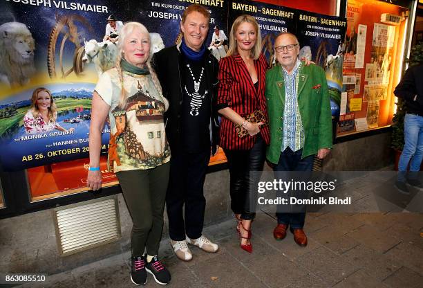 Uli Buchner, Hans-Juergen Buchner, Monika Gruber and Joseph Vilsmaier attend the 'Bayern - sagenhaft' Premiere at Filmtheater Sendlinger Tor on...