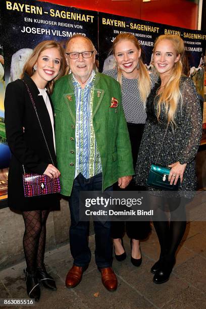 Josefina Vilsmaier, Joseph Vilsmaier, Janina Vilsmaier and Theresa Vilsmaier attend the 'Bayern - sagenhaft' Premiere at Filmtheater Sendlinger Tor...