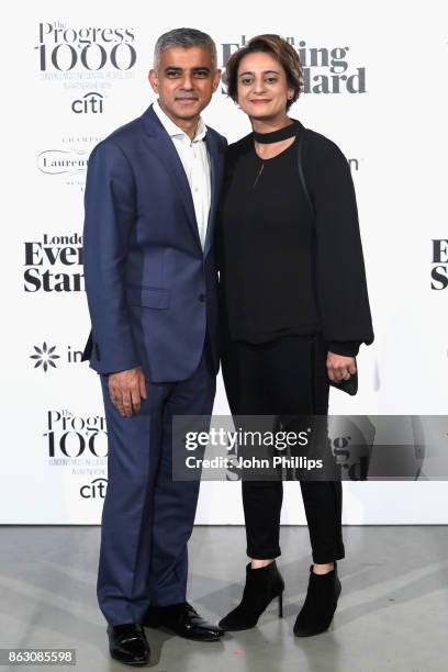 Mayor of London, Sadiq Khan and Saadiya Khan attend London Evening Standard's Progress 1000: London's Most Influential People event at on October 19,...