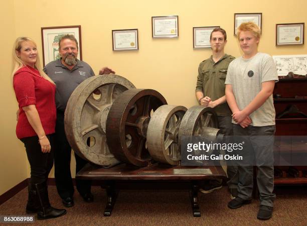 Stephanie Comley, Stephen K. Comley, Travis Comley and Jake Comley attend the National Elevator Museum Exhibit At Union Hall on Thursday, October 19,...
