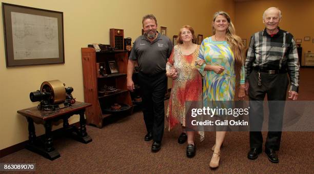 Stephen K. Comley, Virginia Comley, Bonnie Comley and James F. Comley attend the National Elevator Museum Exhibit At Union Hall on Thursday, October...