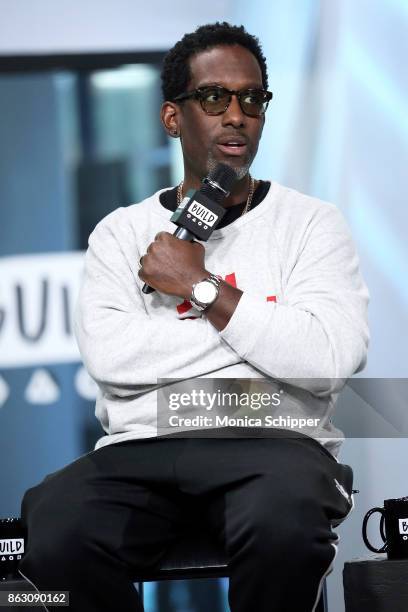 Singer Shawn Stockman of Boyz II Men discusses their album "Under the Streetlight" at Build Studio on October 19, 2017 in New York City.