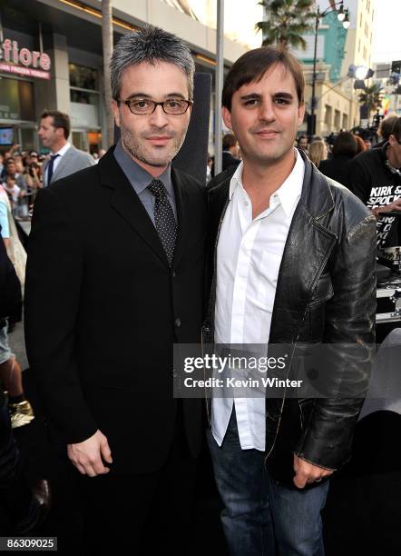 Writers Alex Kurtzman and Roberto Orci arrive on the red carpet of the Los Angeles premiere of "Star Trek" at the Grauman's Chinese Theatre on April...