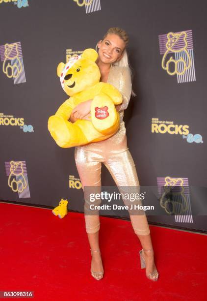 Louisa Johnson is pictured at BBC Children in Need Rocks the 80s at SSE Arena on October 19, 2017 in London, England.