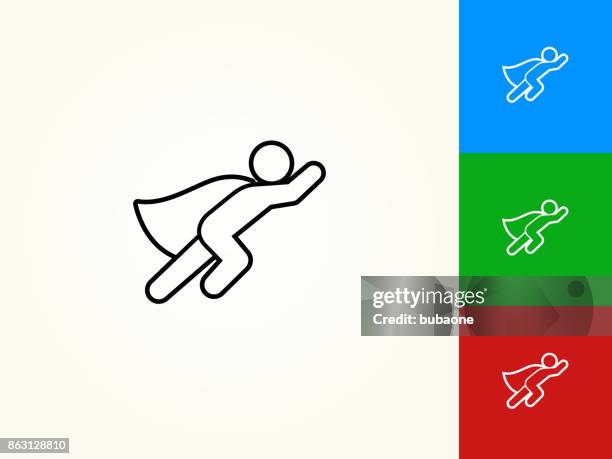superhero black stroke linear icon - superhero stock illustrations