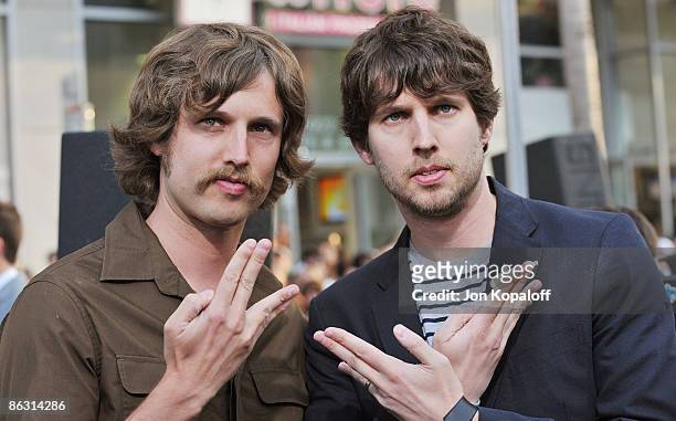 Actor Jon Heder and twin brother Daniel Heder arrive at the Los Angeles Premiere "Star Trek" at Grauman's Chinese Theater on April 30, 2009 in...