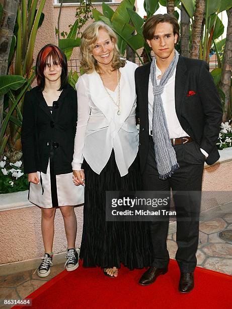 Widow of Roy Scheider, Brenda Siemer-Scheider and her children arrive to "A Tribute to Roy Scheider" held at The Beverly Hills Hotel on April 4, 2009...