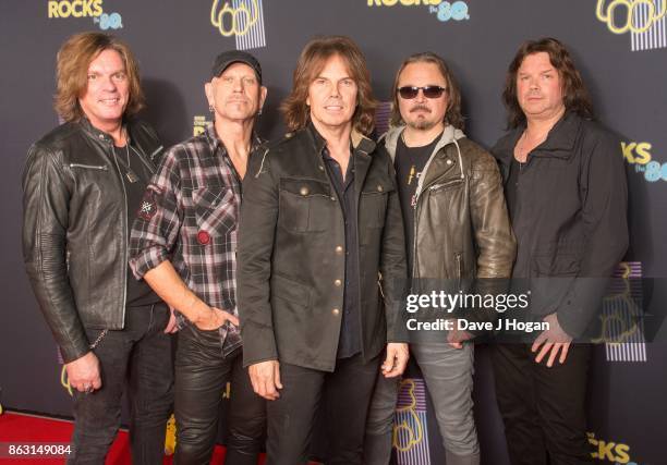 John Levin, Ian Haugland, John Norum, Joey Tempest, and Mic Michali of Europe is pictured at BBC Children in Need Rocks the 80s at SSE Arena on...