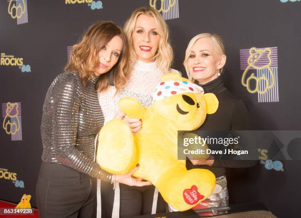 Keren Woodward, Sara Dallin, and Siobhan Fahey of Bananarama are pictured at BBC Children in Need Rocks the 80s at SSE Arena on October 19, 2017 in...