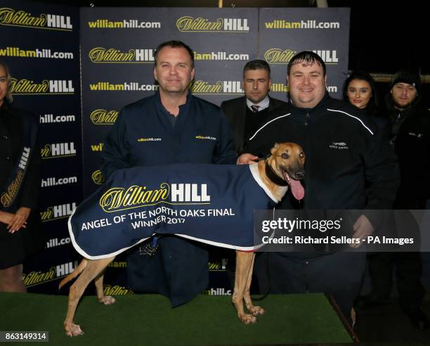 Geelo Zip with connections C A Perry and Geelo Racing after winning the Angel of the North Oaks Final Race seven at Newcastle during the William Hill...