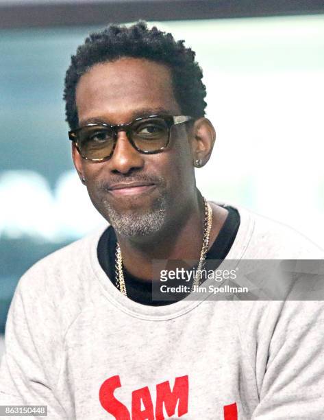 Singer Shawn Stockman of Boyz II Men attend Build to discuss their album "Under the Streetlight" at Build Studio on October 19, 2017 in New York City.