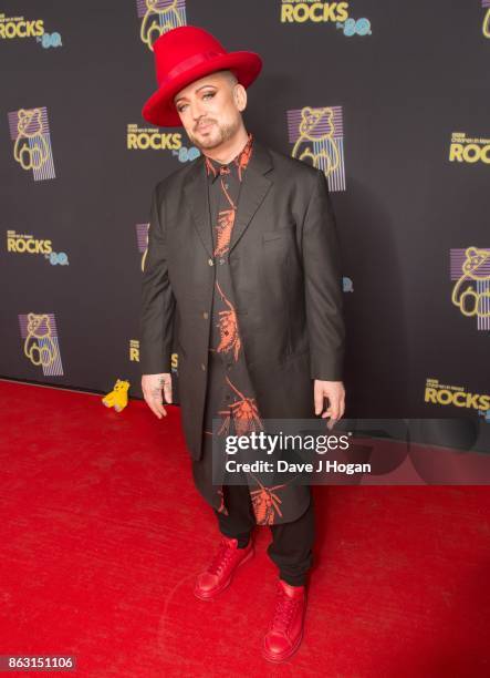 Boy George is pictured at BBC Children in Need Rocks the 80s at SSE Arena on October 19, 2017 in London, England.