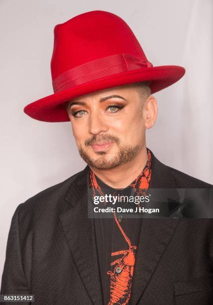 Boy George is pictured at BBC Children in Need Rocks the 80s at SSE Arena on October 19, 2017 in London, England.