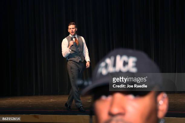 White nationalist Richard Spencer, who popularized the term "alt-right" speaks at the Curtis M. Phillips Center for the Performing Arts on October...