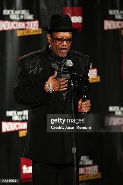 Bobby Womack in the press room during the 24th Annual Rock and Roll Hall of Fame Induction Ceremony at Public Hall on April 4, 2009 in Cleveland,...