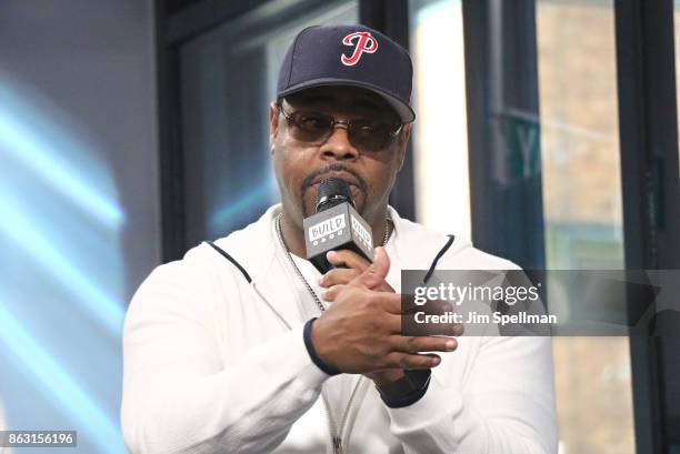 Singer Nathan Morris of Boyz II Men attends Build to discuss their album "Under the Streetlight" at Build Studio on October 19, 2017 in New York City.