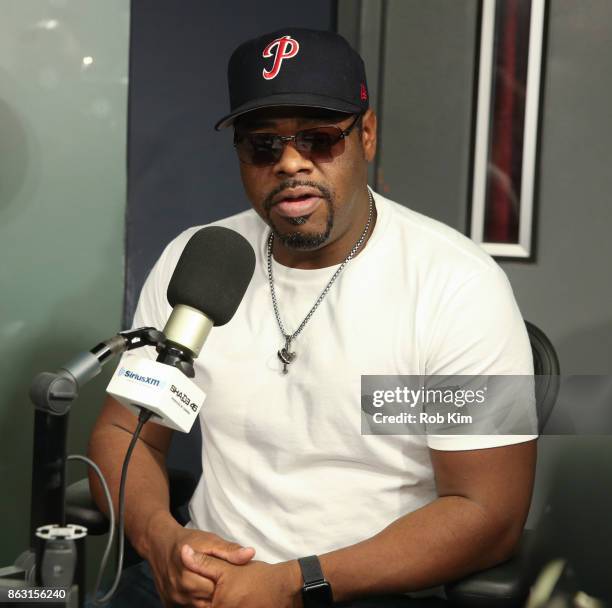 Nathan Morris of Boyz II Men visits 'Sway in the Morning' at SiriusXM Studios on October 19, 2017 in New York City.