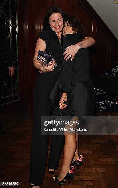 Presenters Davina McCall, who won Best Host and the Legend Award and Claudia Winkleman during the Digital Spy Reality TV Awards at the Victoria House...