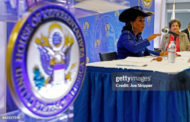 Rep. Frederica Wilson , left, speaks as Rep. Lois Frankel looks on at a Congressional field hearing on nursing home preparedness and disaster...