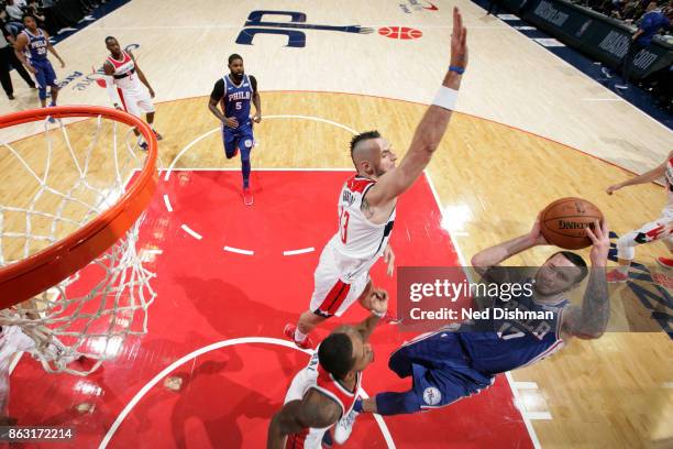 Redick of the Philadelphia 76ers shoots the ball against the Washington Wizards on October 18, 2017 at Capital One Arena in Washington, DC. NOTE TO...