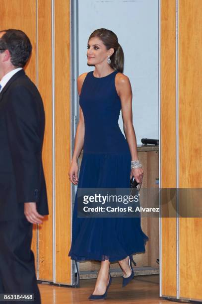 Queen Letizia of Spain attends the 'XXVI Musical Week' closing concert at the Principe Felipe Auditorium during the 'Princess of Asturias 2017 Awards...
