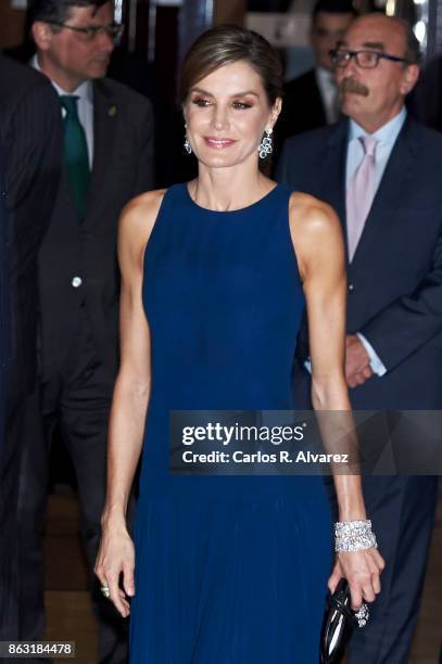 Queen Letizia of Spain attends the 'XXVI Musical Week' closing concert at the Principe Felipe Auditorium during the 'Princess of Asturias 2017 Awards...