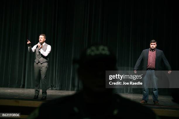 White nationalist Richard Spencer , who popularized the term "alt-right" and Mike Enoch speak at the Curtis M. Phillips Center for the Performing...