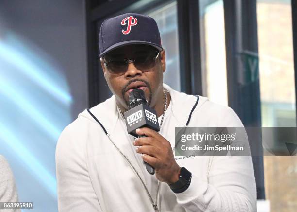 Singer Nathan Morris of Boyz II Men attends Build to discuss their album "Under the Streetlight" at Build Studio on October 19, 2017 in New York City.