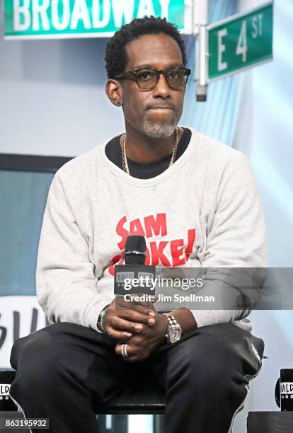 Singer Shawn Stockman of Boyz II Men attend Build to discuss their album "Under the Streetlight" at Build Studio on October 19, 2017 in New York City.