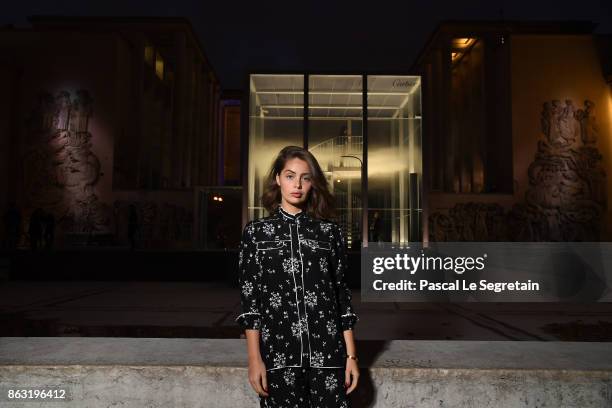 Marie-Ange Casta attends OSNI 1 Opening Cocktail Hosted By Cartier at Palais De Tokyo on October 19, 2017 in Paris, France.