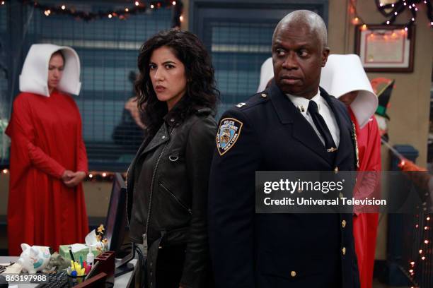 HalloVeen" Episode 504 -- Pictured: Stephanie Beatriz as Rosa Diaz, Andre Braugher as Ray Holt --